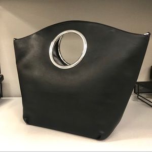Irisa Open Handle Black Tote